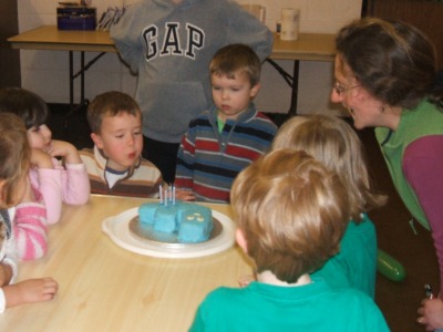 Blowing out the candles