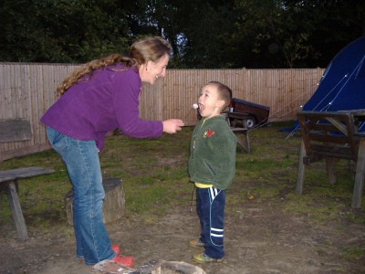 Receiving a marshmallow.