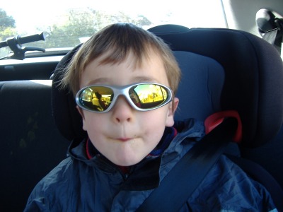 Pulling a face.