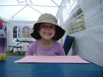 Wearing Uncle Chris' hat
